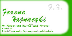 ferenc hajnaczki business card